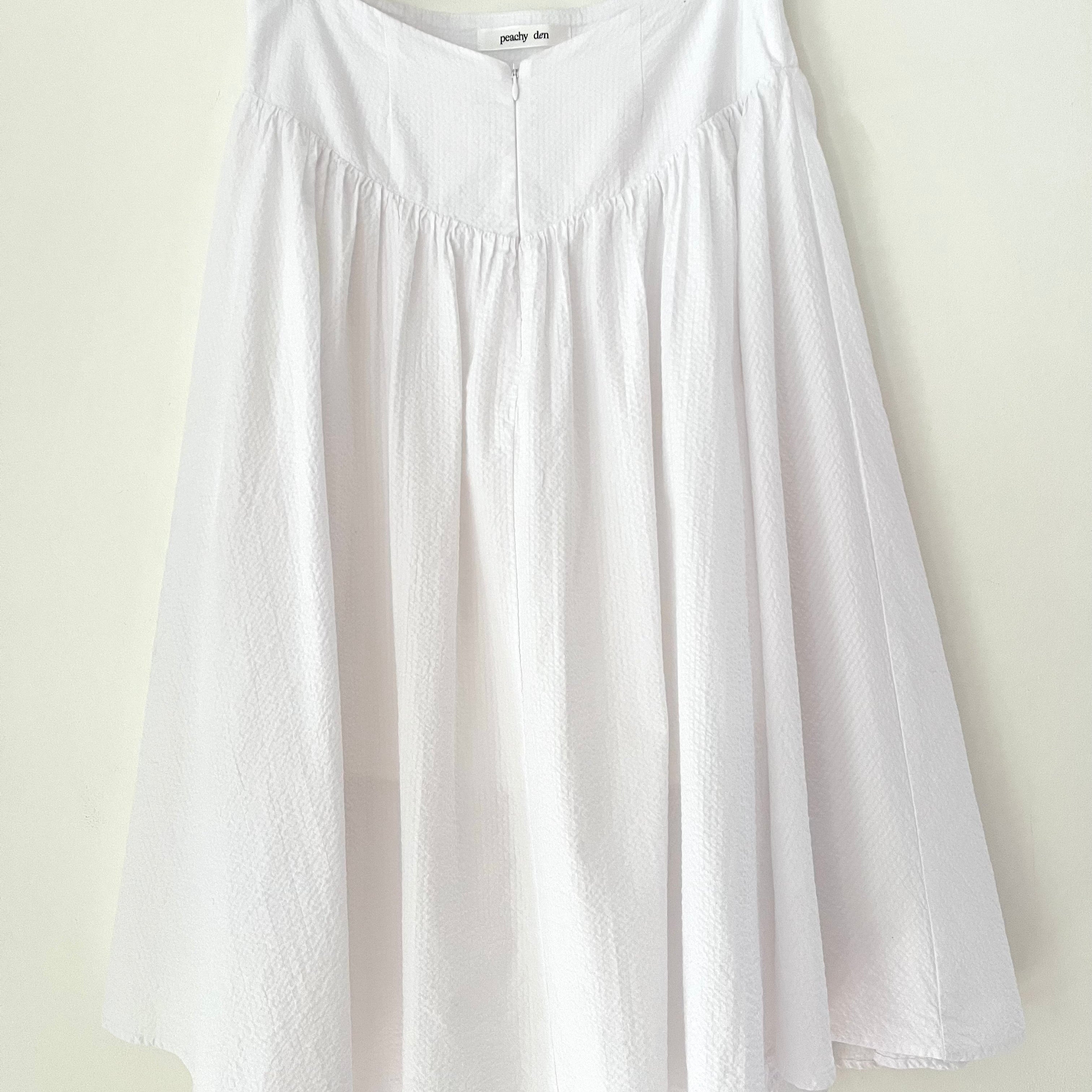 Peachy Den DEBA Seersucker Midi Skirt Size M.