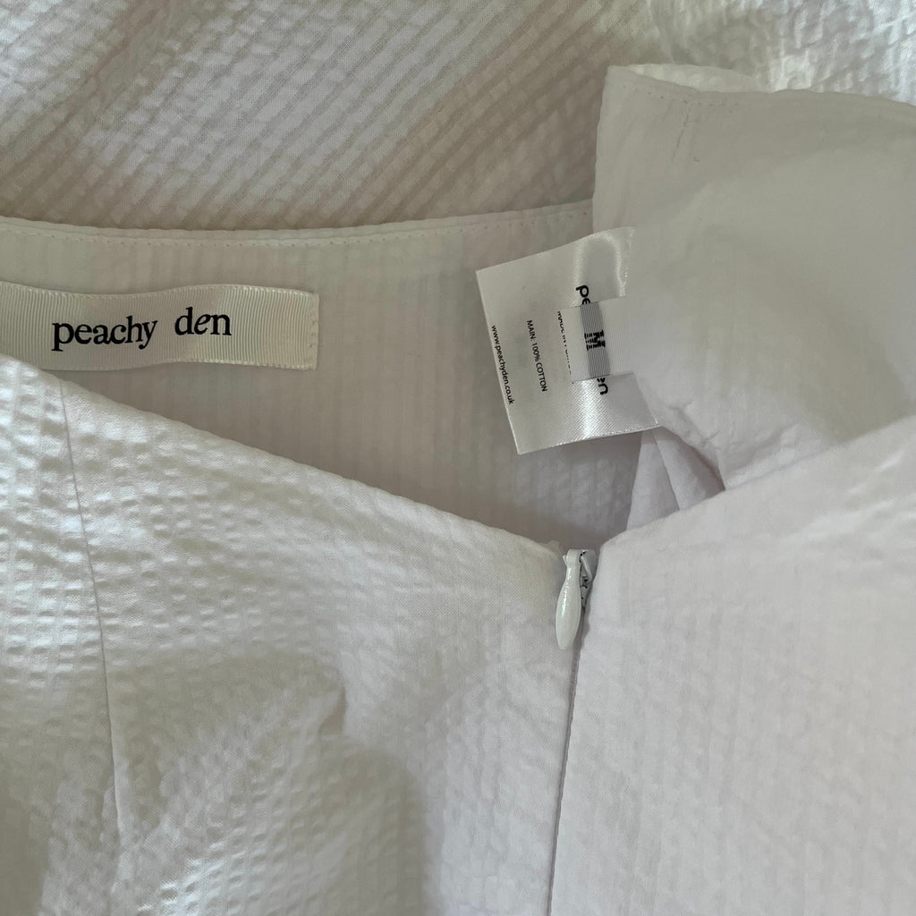 Peachy Den DEBA Seersucker Midi Skirt Size M.