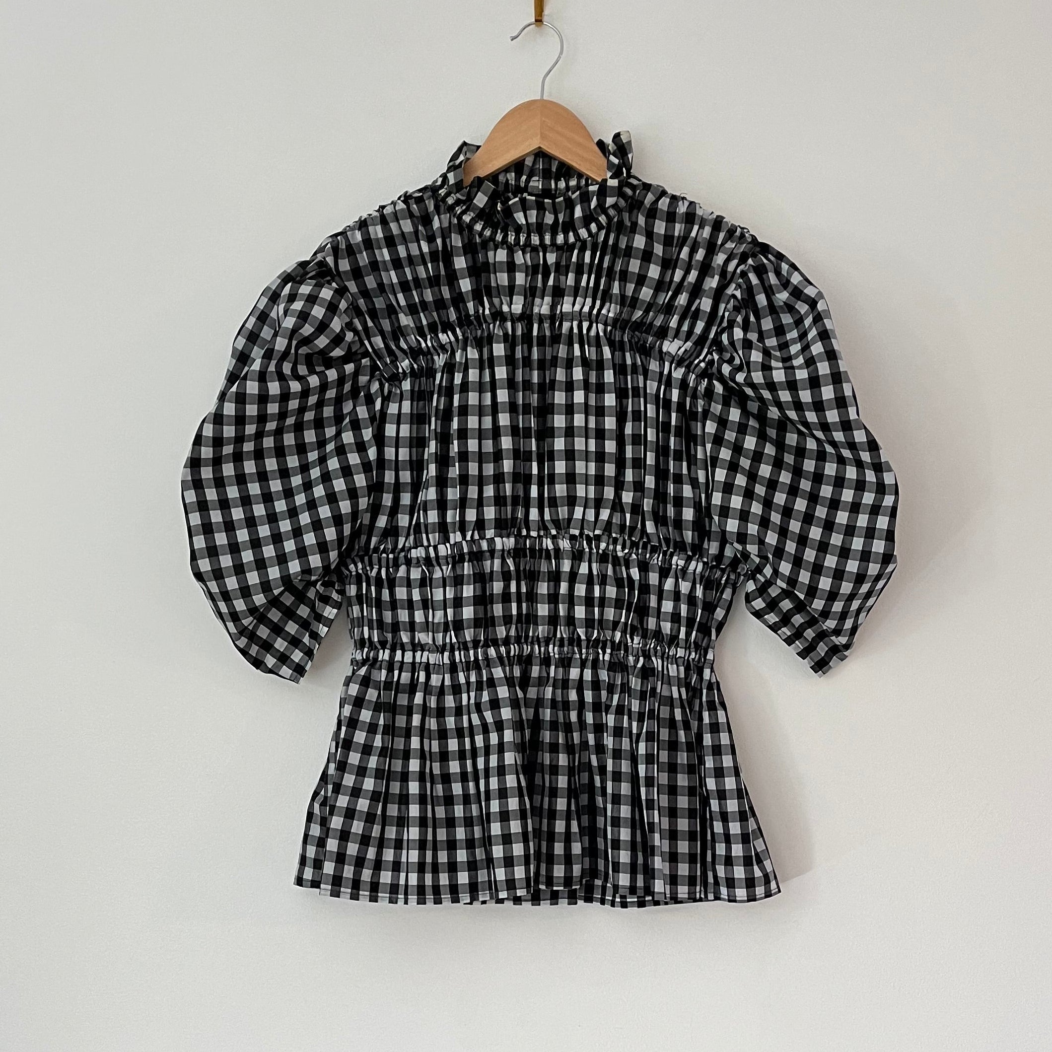 Romance Was Born Gathered Gingham Blouse Size AU12.