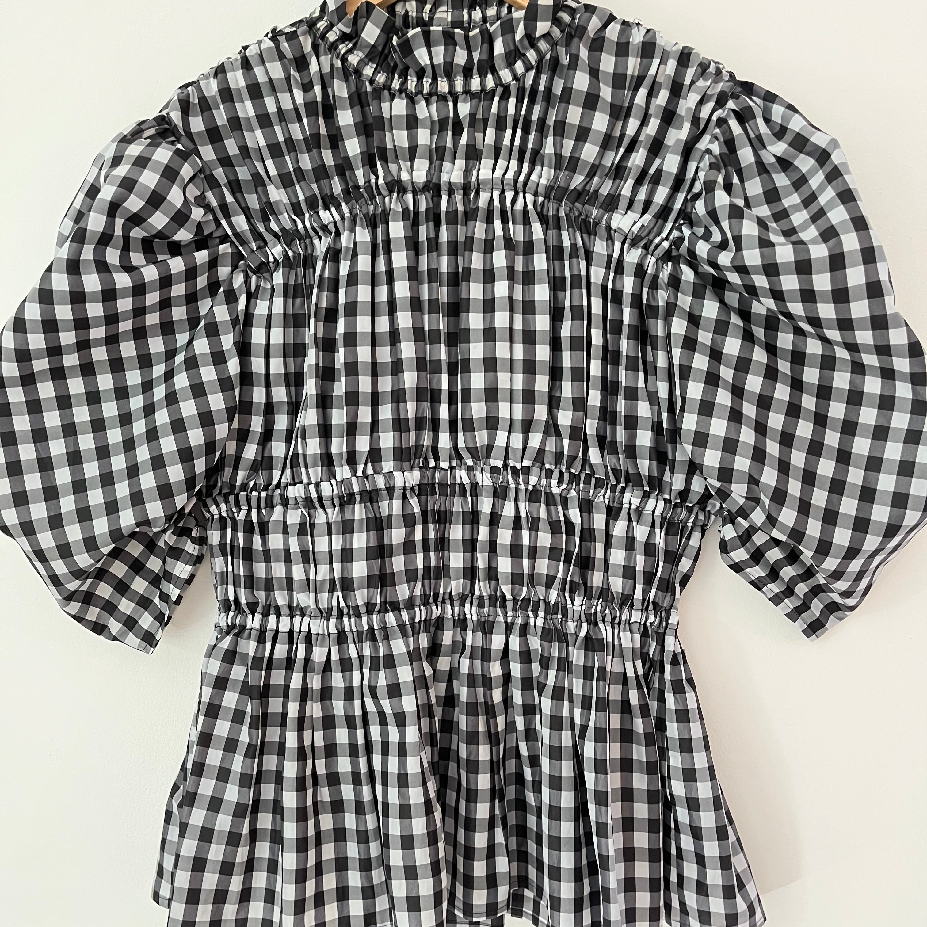 Romance Was Born Gathered Gingham Blouse Size AU12.