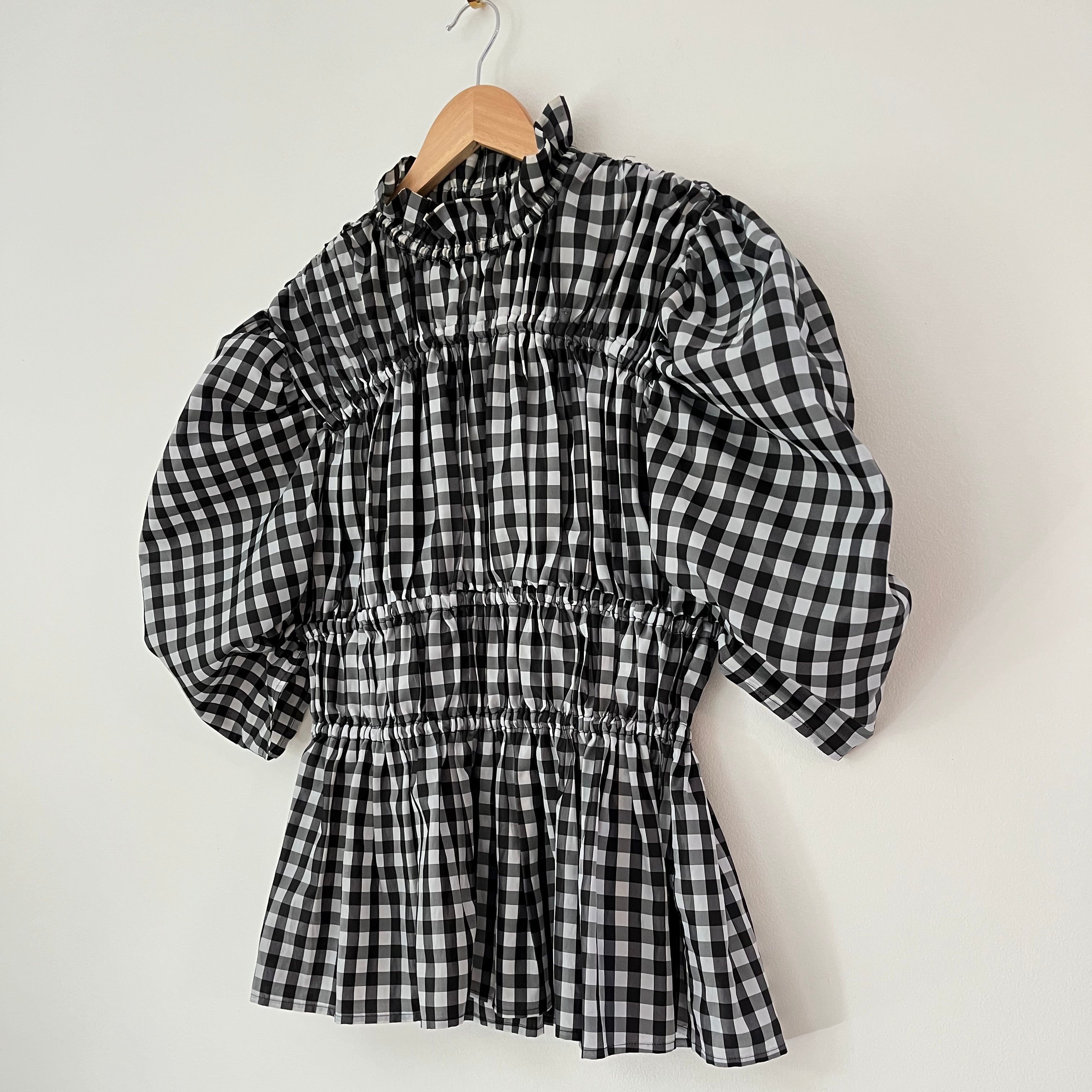 Romance Was Born Gathered Gingham Blouse Size AU12.