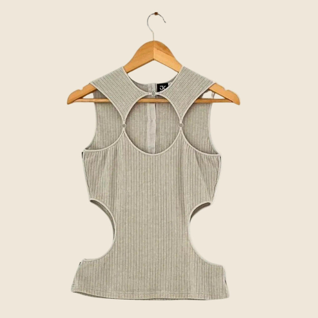 J.Kim LATTICE Tank Top in Grey Size XS.
