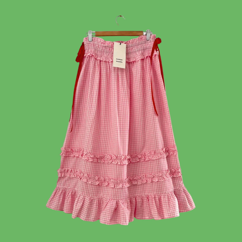 Damson Madder BNWT OLIVIA Ruffle Gingham Skirt.