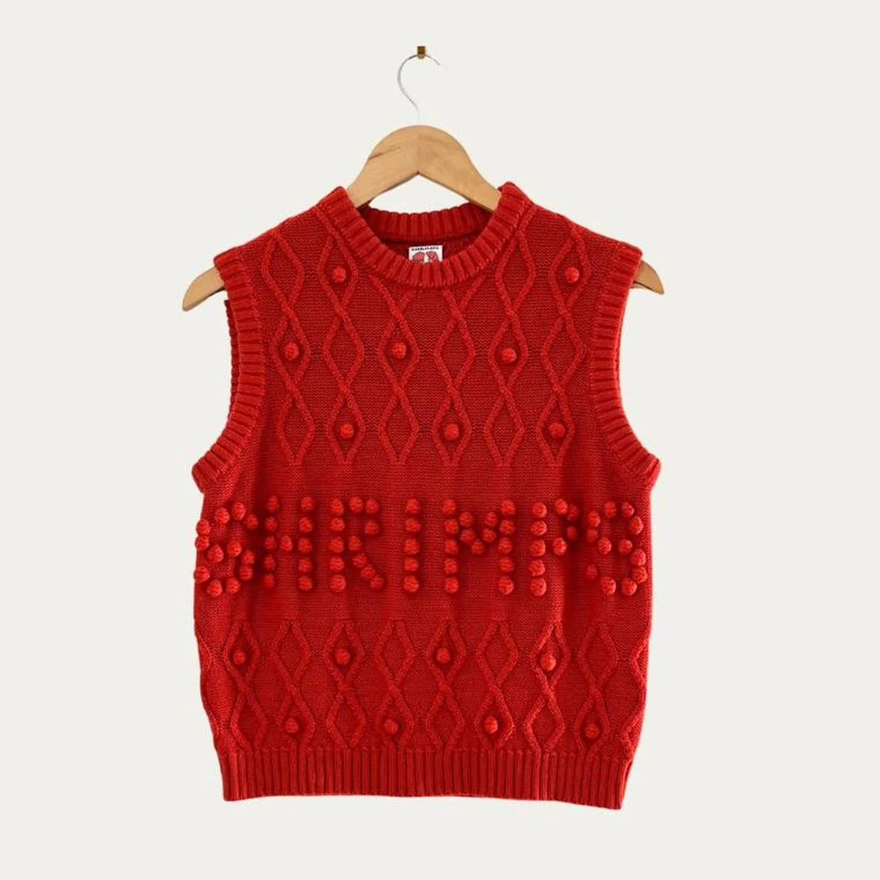 Shrimps AMARA Merino Sweater Vest in Red Size S.