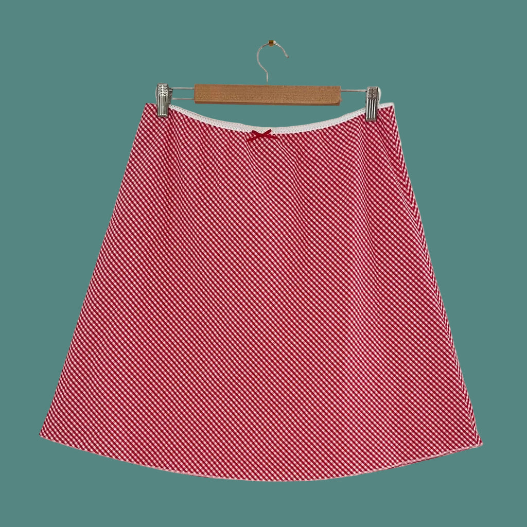 Guizio PALOMA Skirt in Gingham Poppy and White.