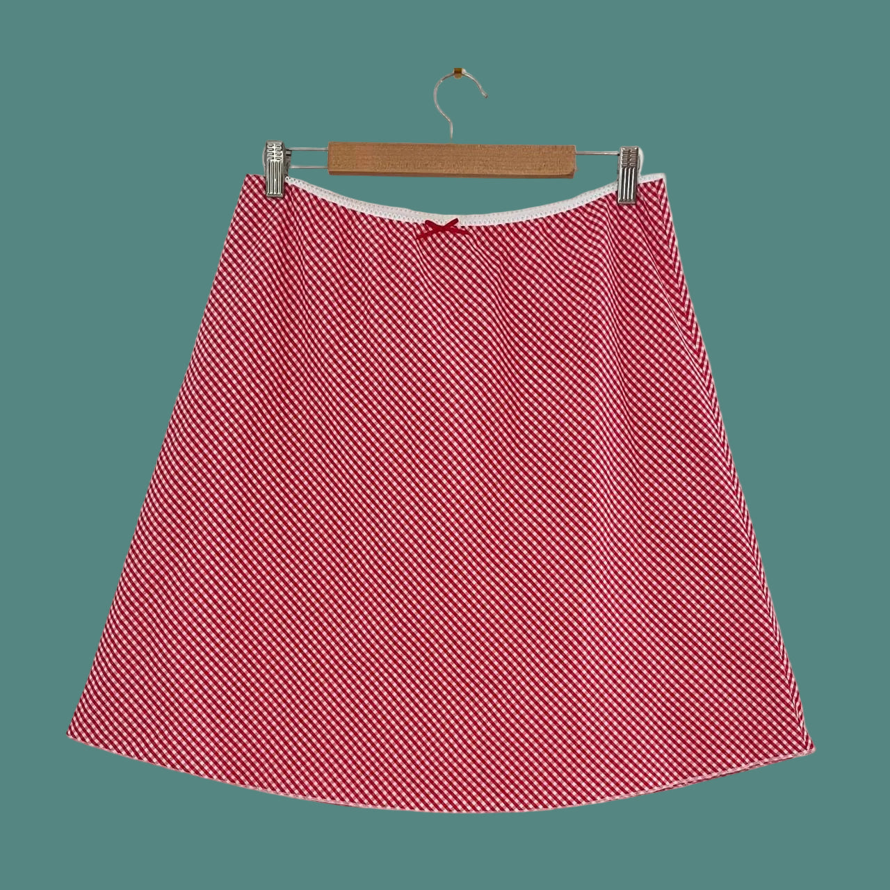 Guizio PALOMA Skirt in Gingham Poppy and White.