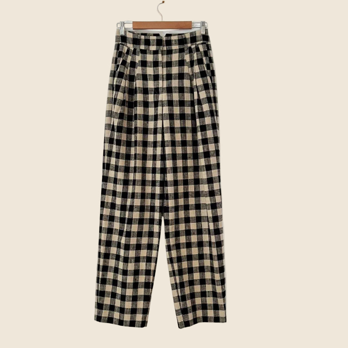 Essentiel Antwerp Checkered Relaxed-fit Pants Size 36/S.