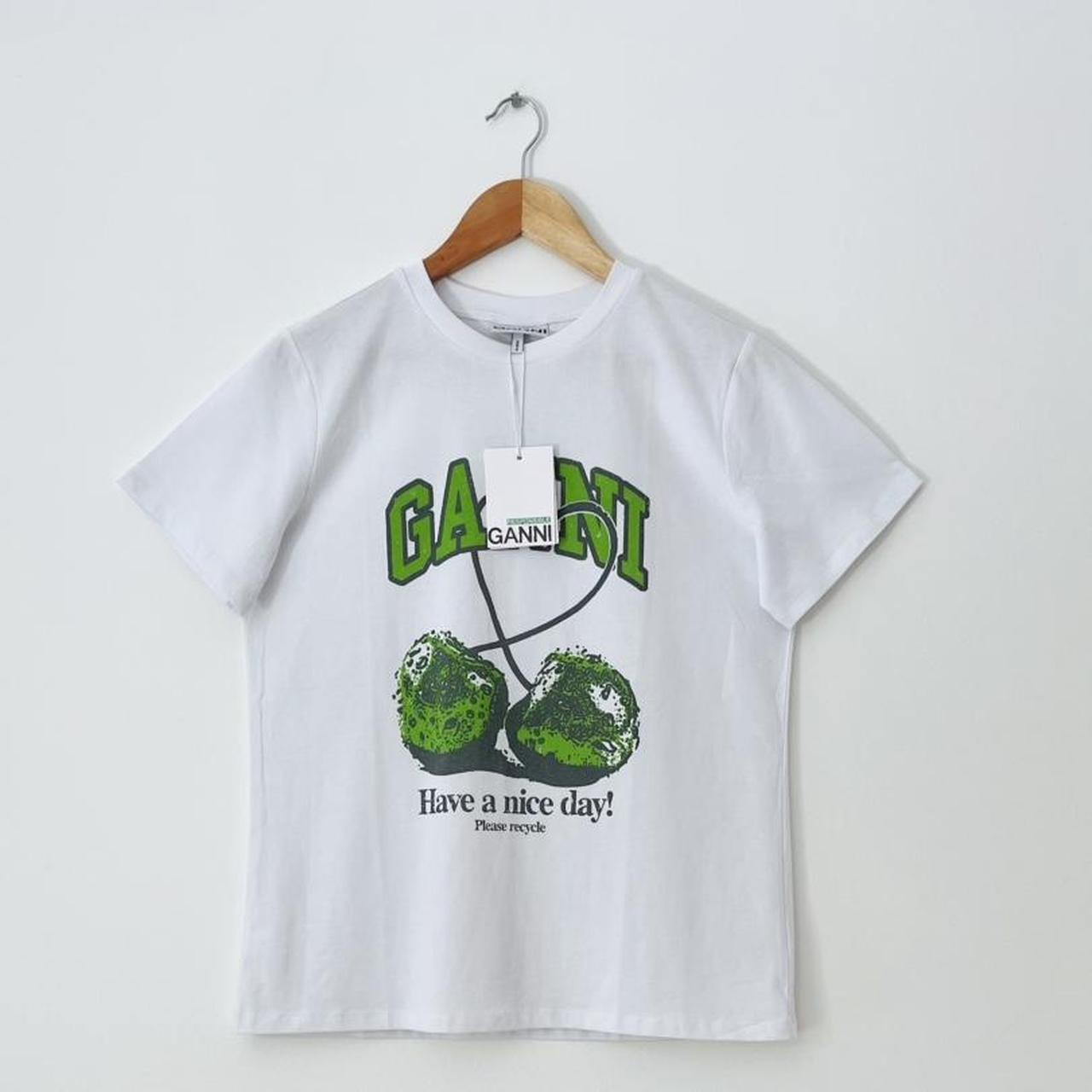 Ganni BNWT Basic Jersey Cherry Relaxed T-Shirt.