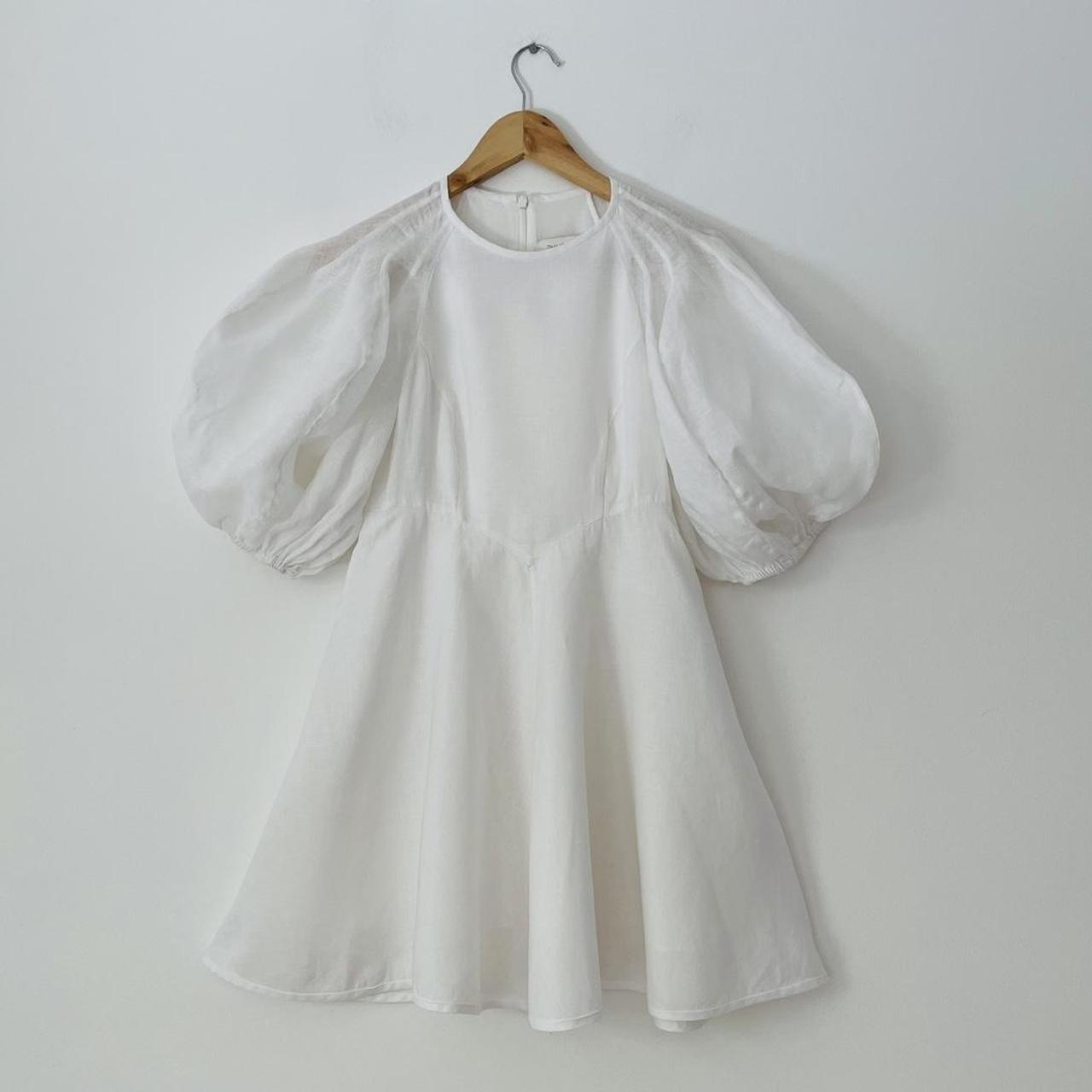 Zimmermann Puff Sleeve Linen Mini Dress.