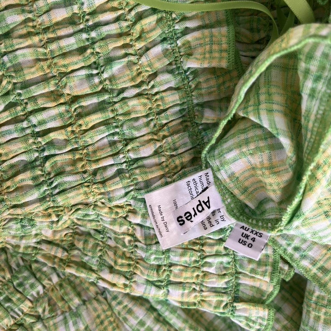 Après Studios Strapless Ruched Mini Dress in Citrus Plaid