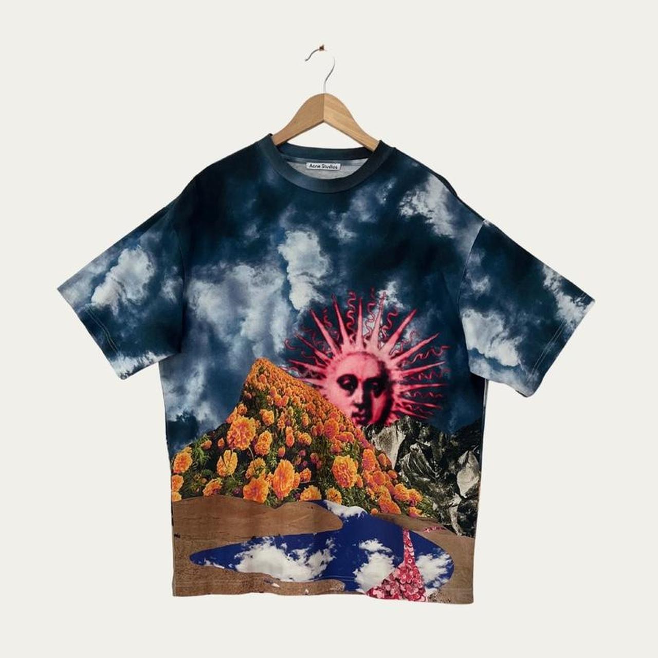 ACNE Studios ESTRELLE Graphic Print Cotton T-shirt In Grey.