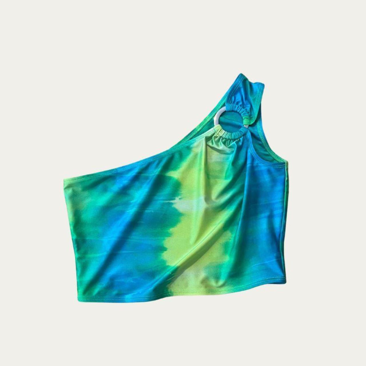 All is A Gentle Spring O-Ring One Shoulder Crop Top.