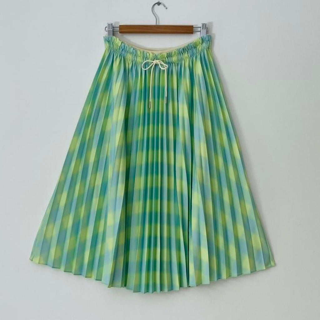 Proenza Schouler White Label DIFFUSED GINGHAM georgette pleated skirt.