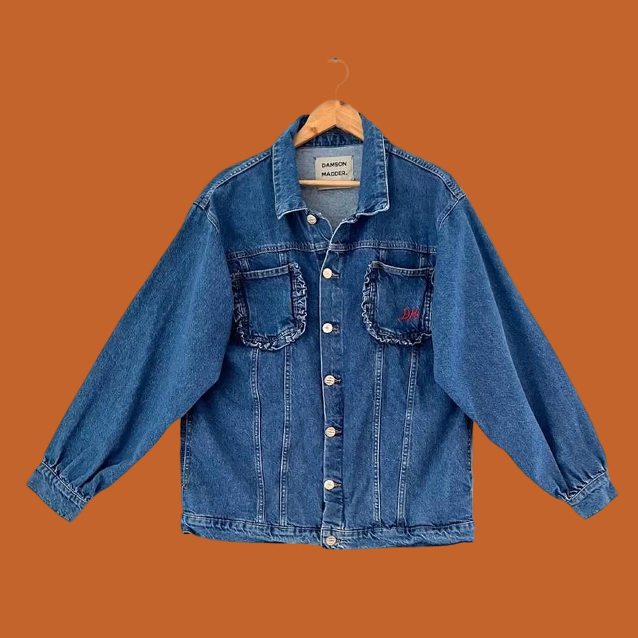 Damson Madder x Poppy Almond Frilly Fin Denim Jacket.