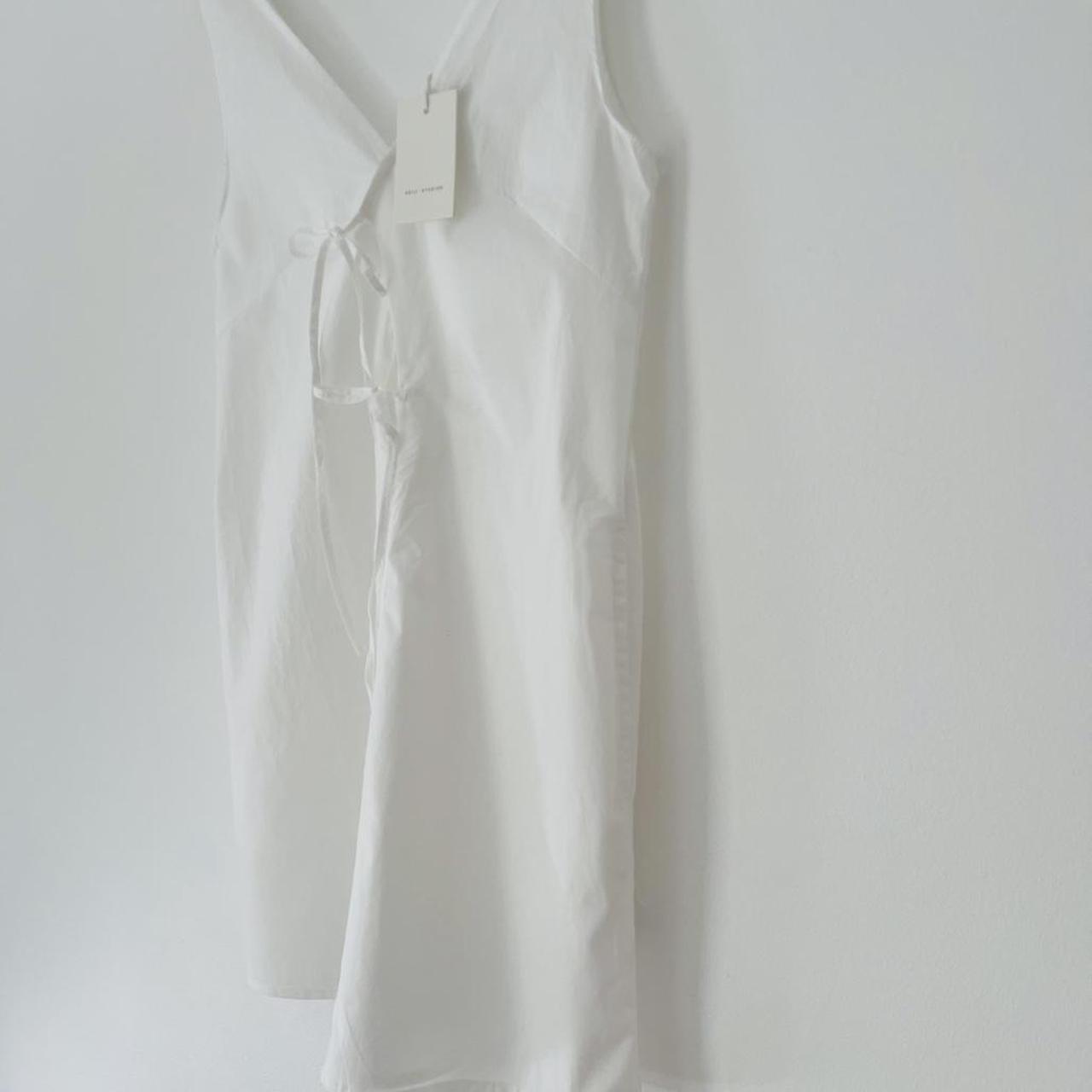 Deiji Studios BNWT Open Tie Mini Dress in White.