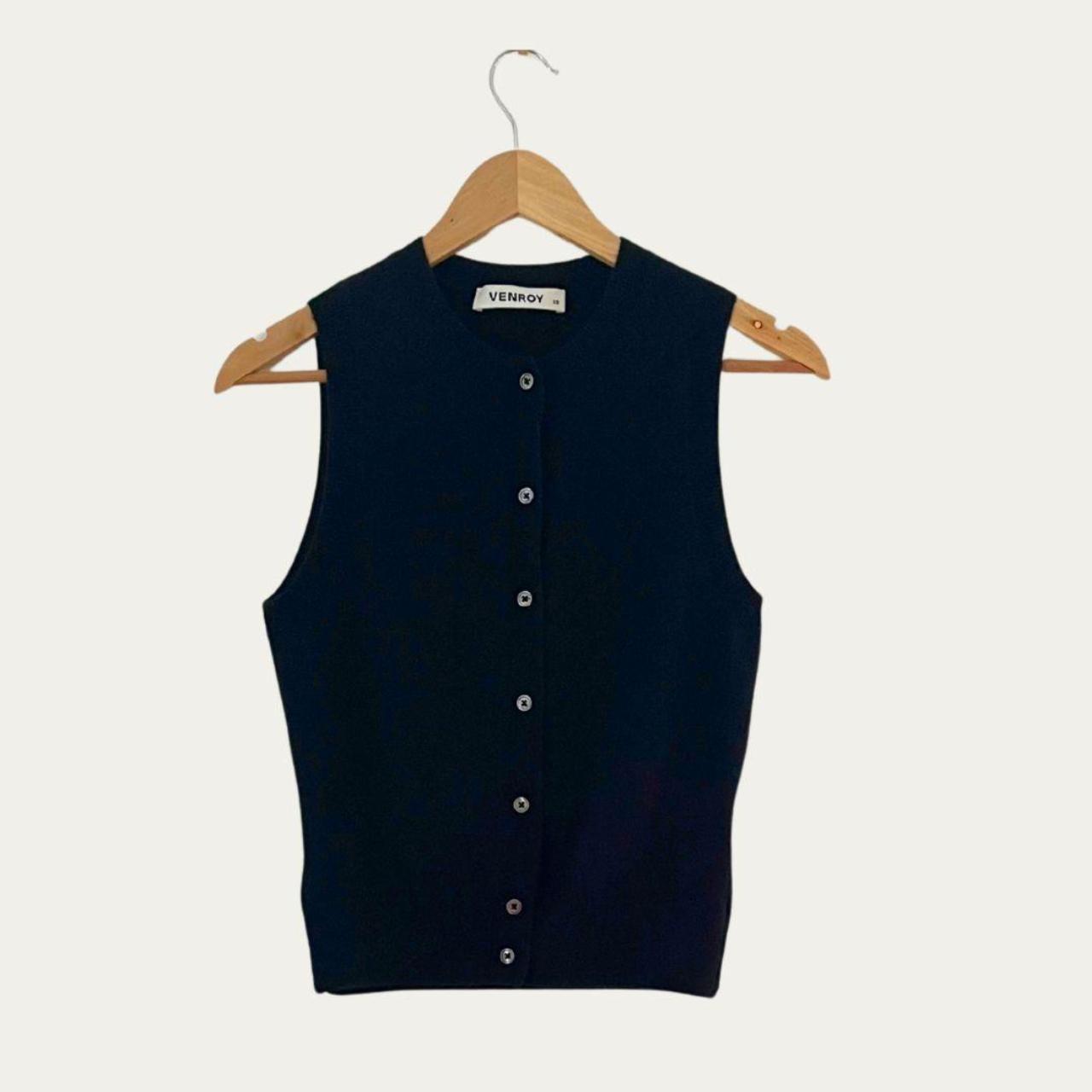 Venroy Cashmere Button Down Tank Top.