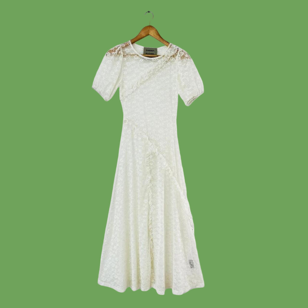 Damson Madder LEILA Flower Lace Maxi Dress.