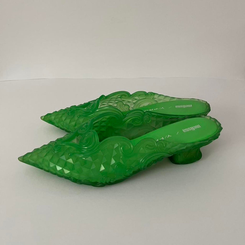 Melissa x Y/Project COURT Shoe in Green.