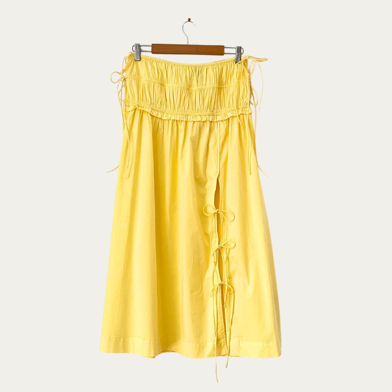 Damson Madder CHARLOTTE Midi Skirt in Yellow.