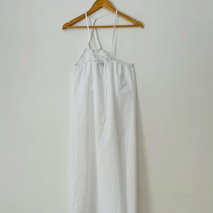 Deiji Studios KEYHOLE Midi Dress in White Size S.