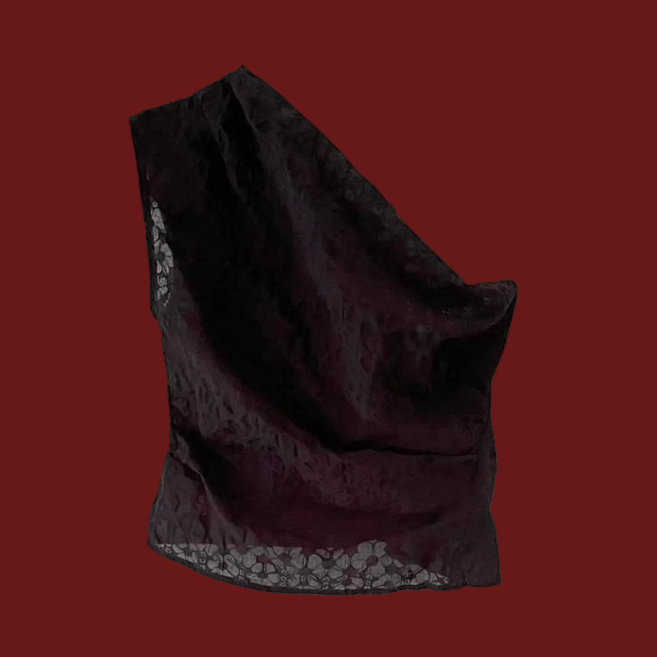 Muse The Label ORA One Shoulder Top in Black Floral.