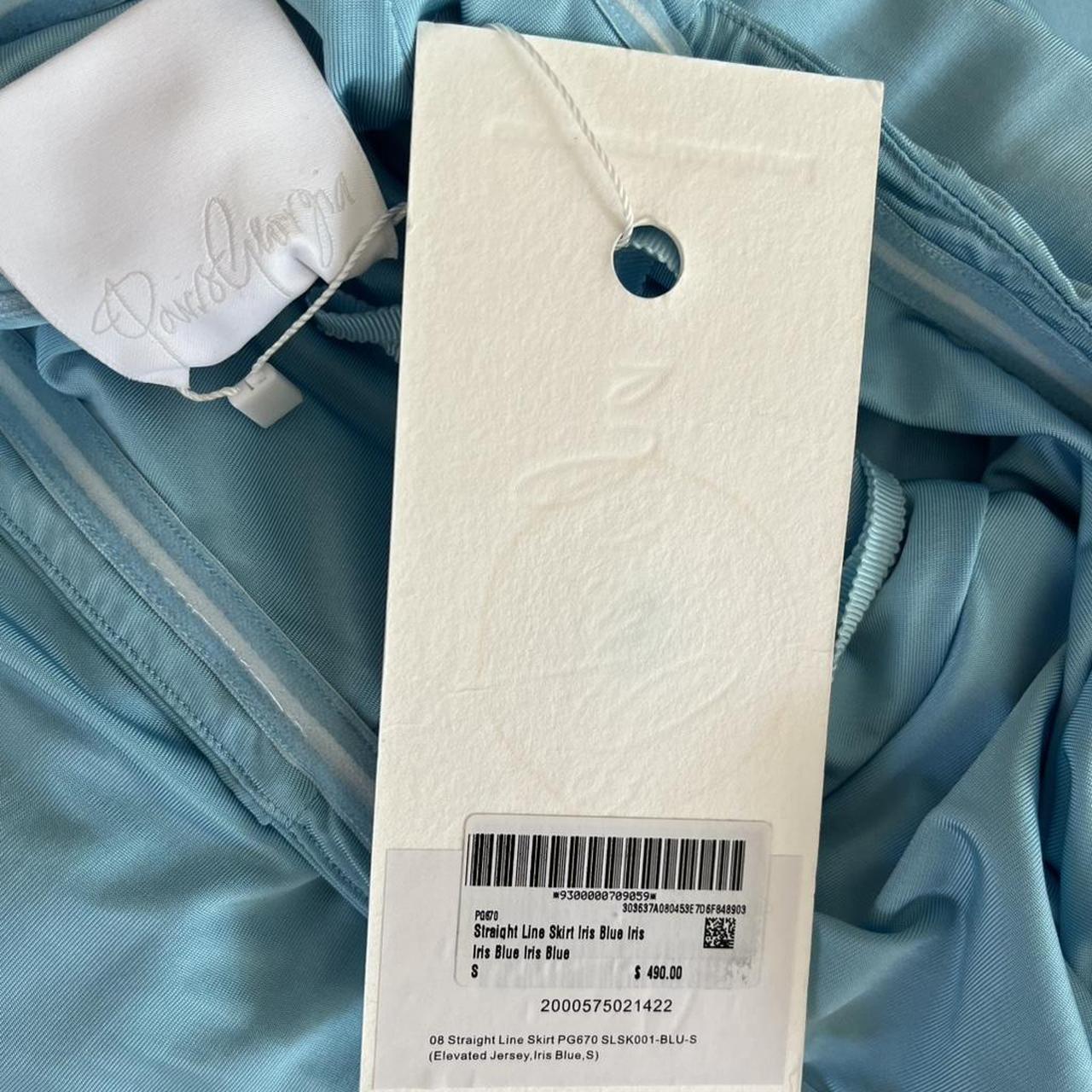 Paris Georgia STRAIGHT LINE Skirt in Iris Blue.