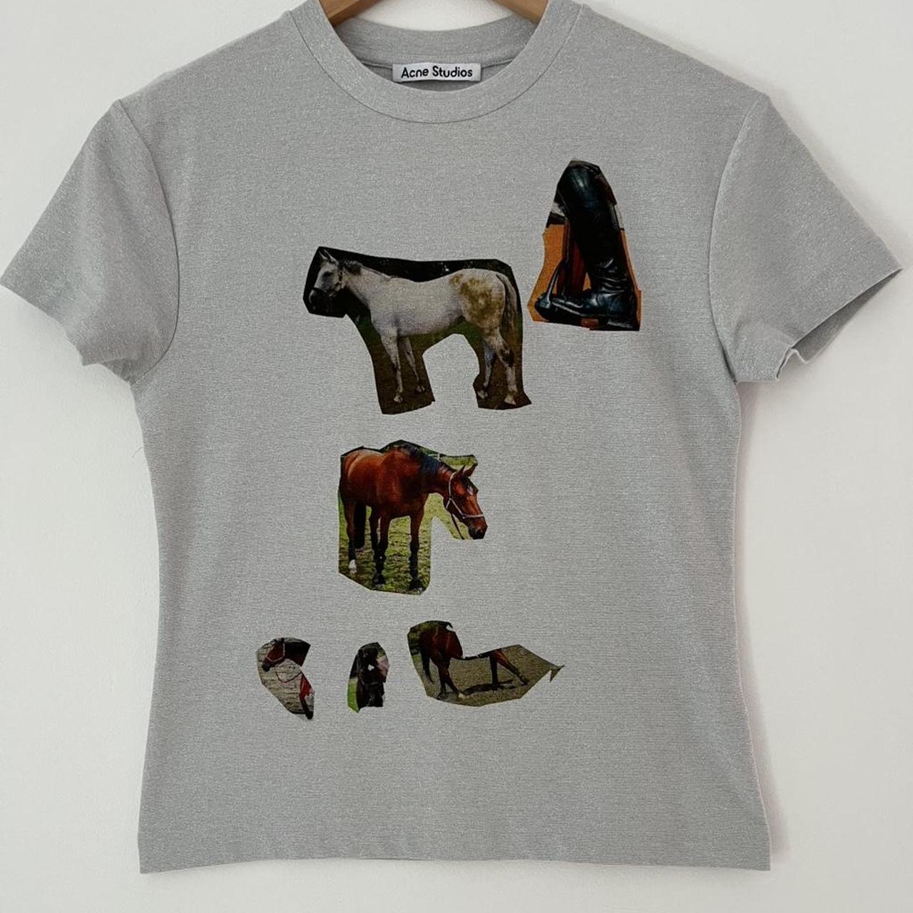 Acne Studios SILVER HORSE T-shirt In Silver Grey.