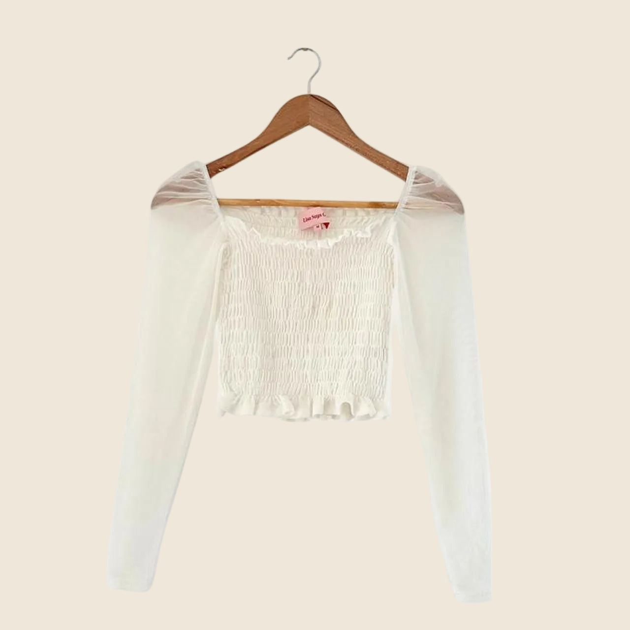 Lisa Says Gah Shirred Crop Top Size M.