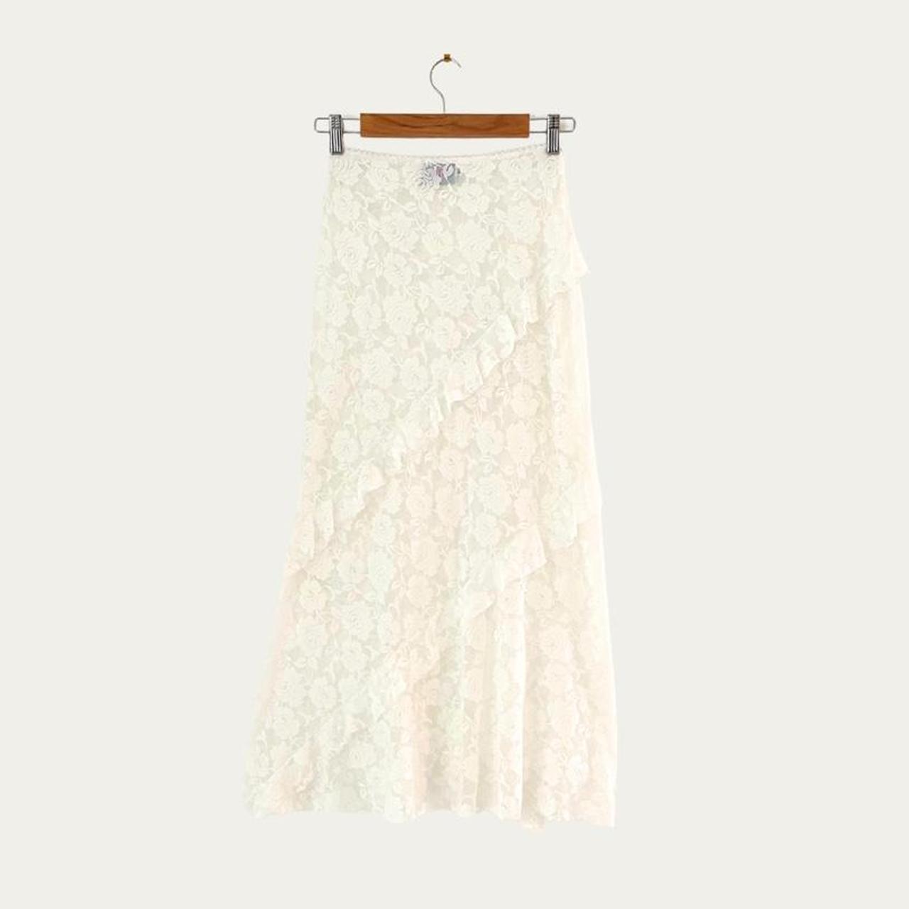 Sister Studios STARR Lace Maxi Skirt in White.
