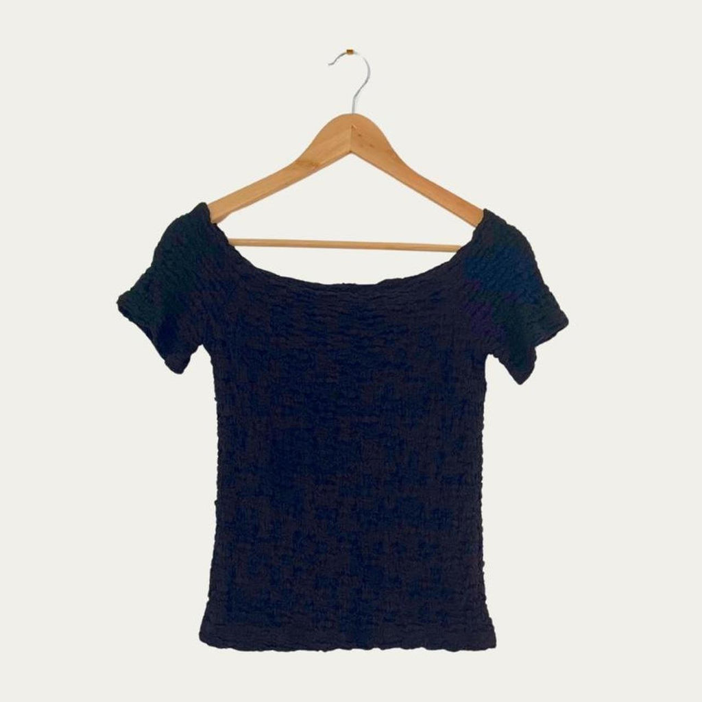 Low Classic Scrunchie Crop Top in Black.