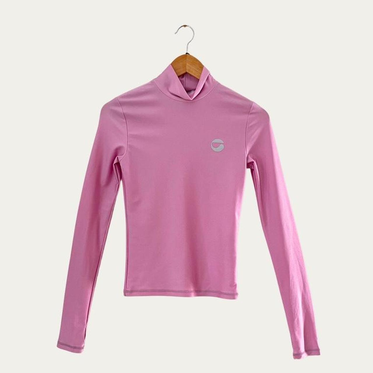 Coperni Tight High Neck Top in Pink.