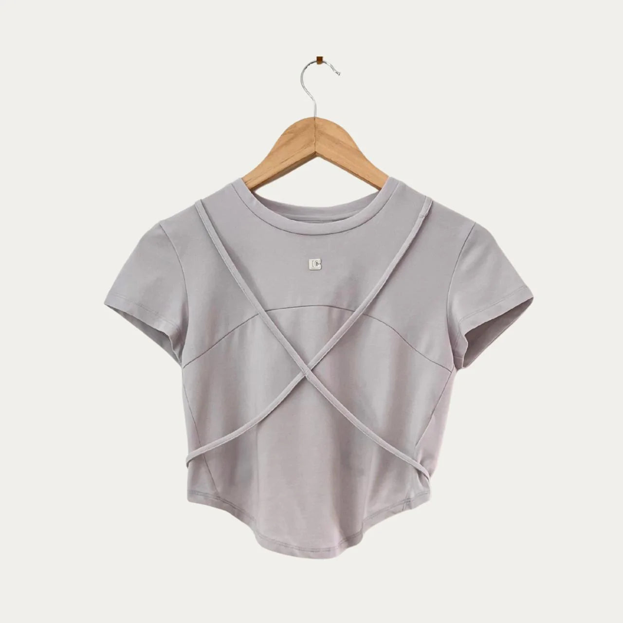 Low Classic BACK HOLE T-Shirt in Light Grey Free Size.