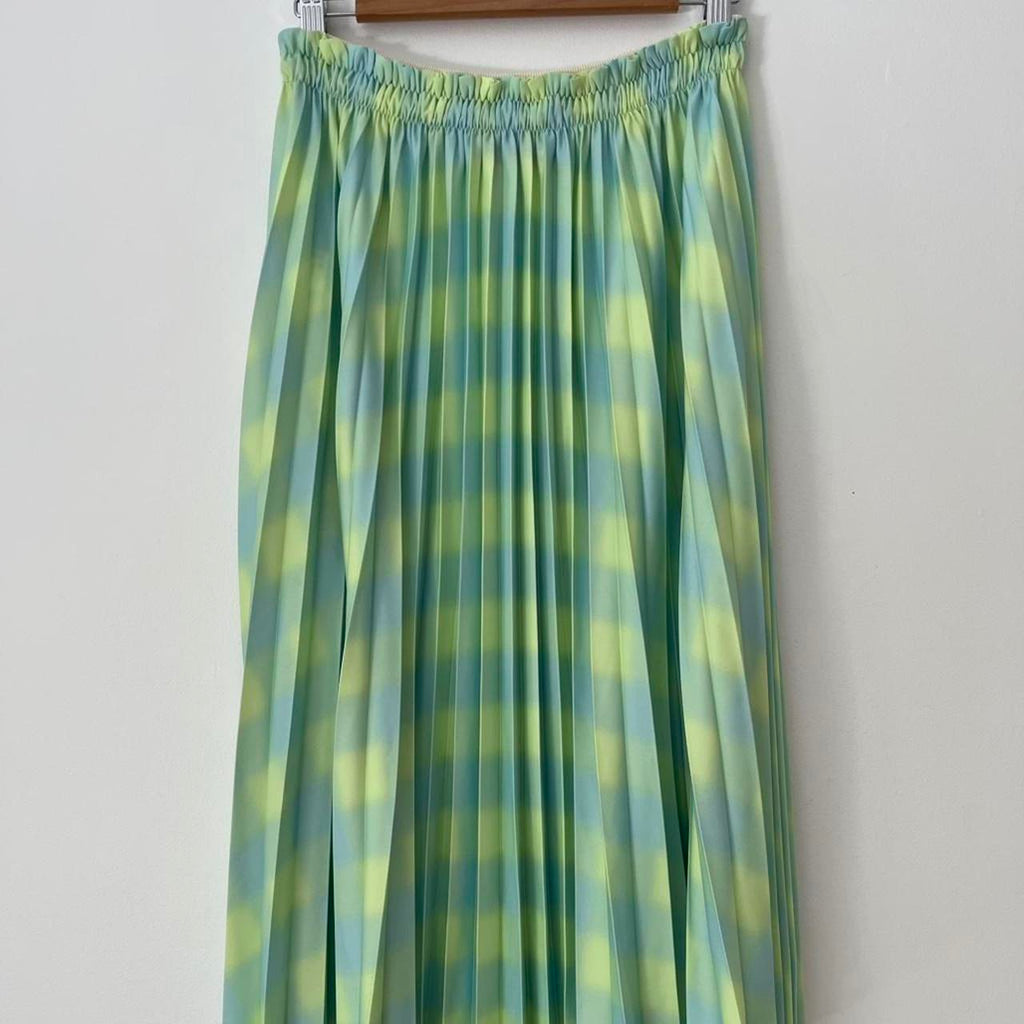 Proenza Schouler White Label DIFFUSED GINGHAM georgette pleated skirt.