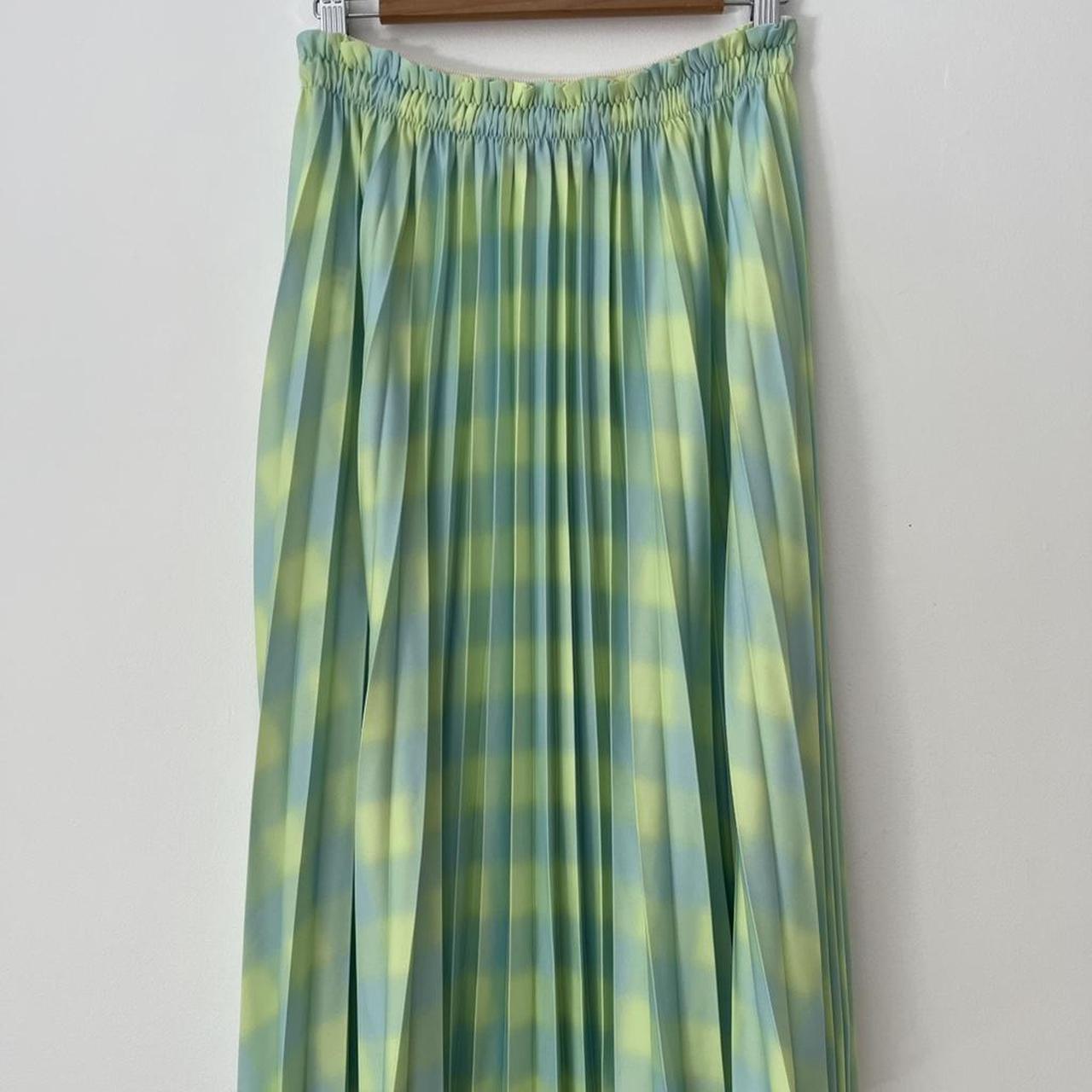 Proenza Schouler White Label DIFFUSED GINGHAM georgette pleated skirt.