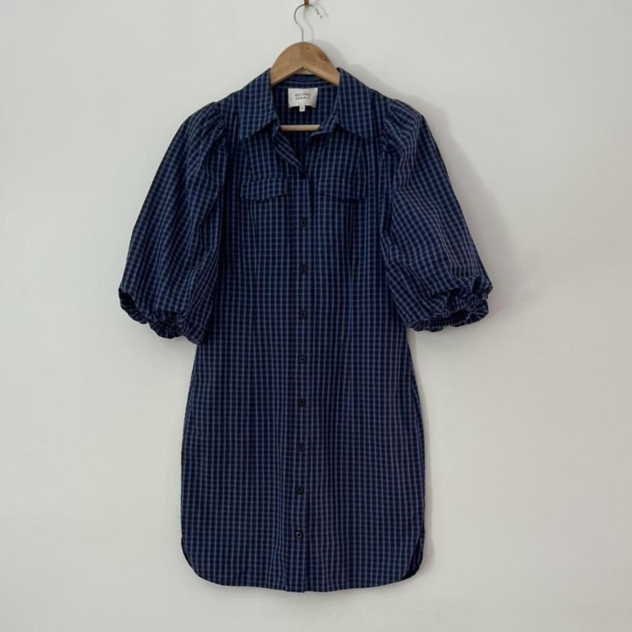 Second Female Gingham Mini Dress in Blue.