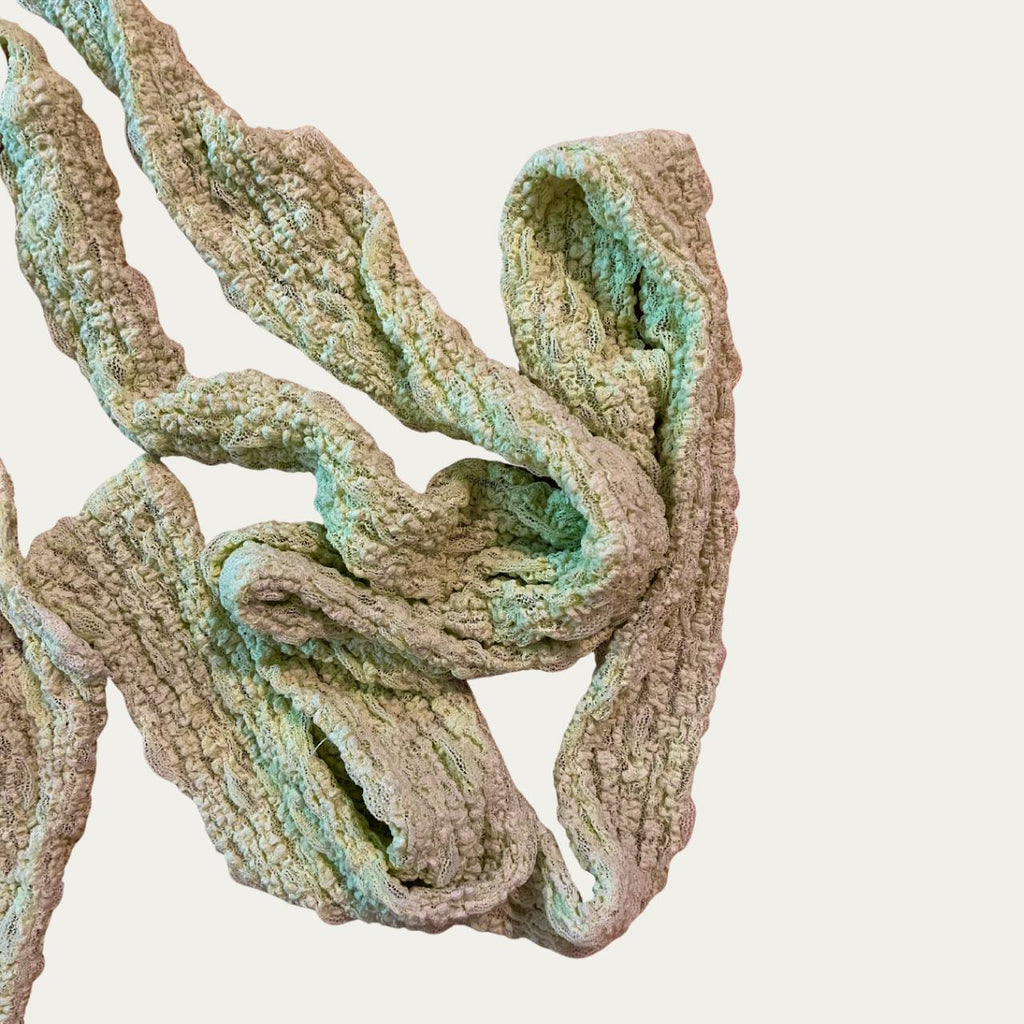 Permanent Vacation ILLUMINATE Lace Halterneck Top in Pistachio.