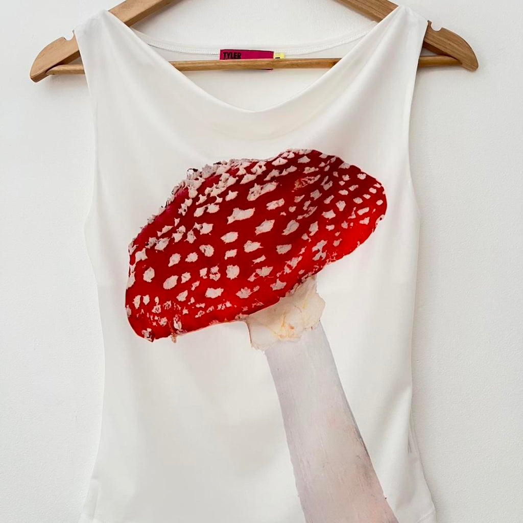 Tyler McGillivary MUSHROOM Cowel Neck Top.
