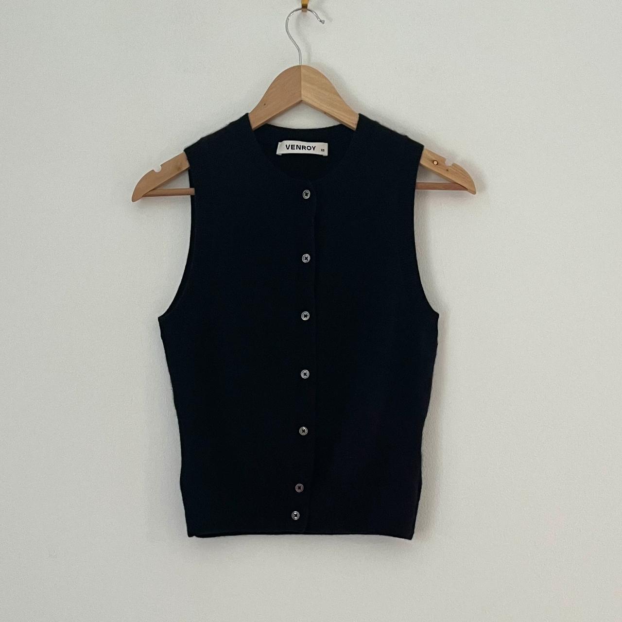 Venroy Cashmere Button Down Tank Top.