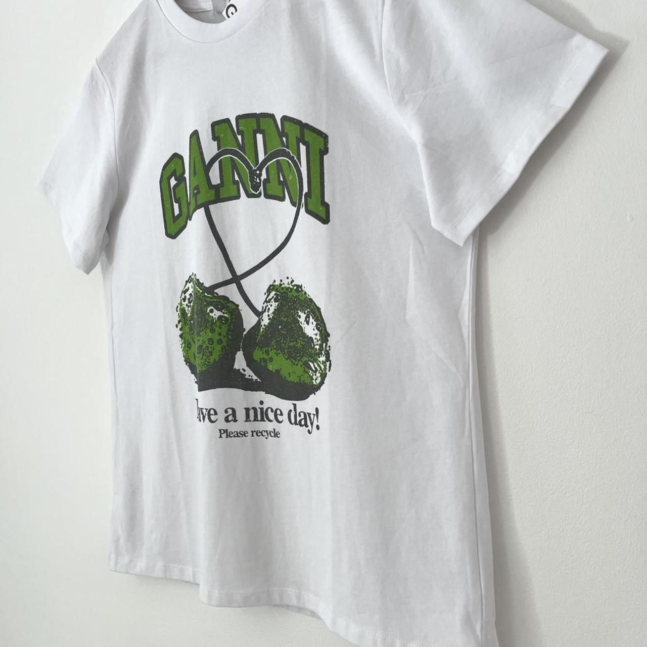 Ganni BNWT Basic Jersey Cherry Relaxed T-Shirt.