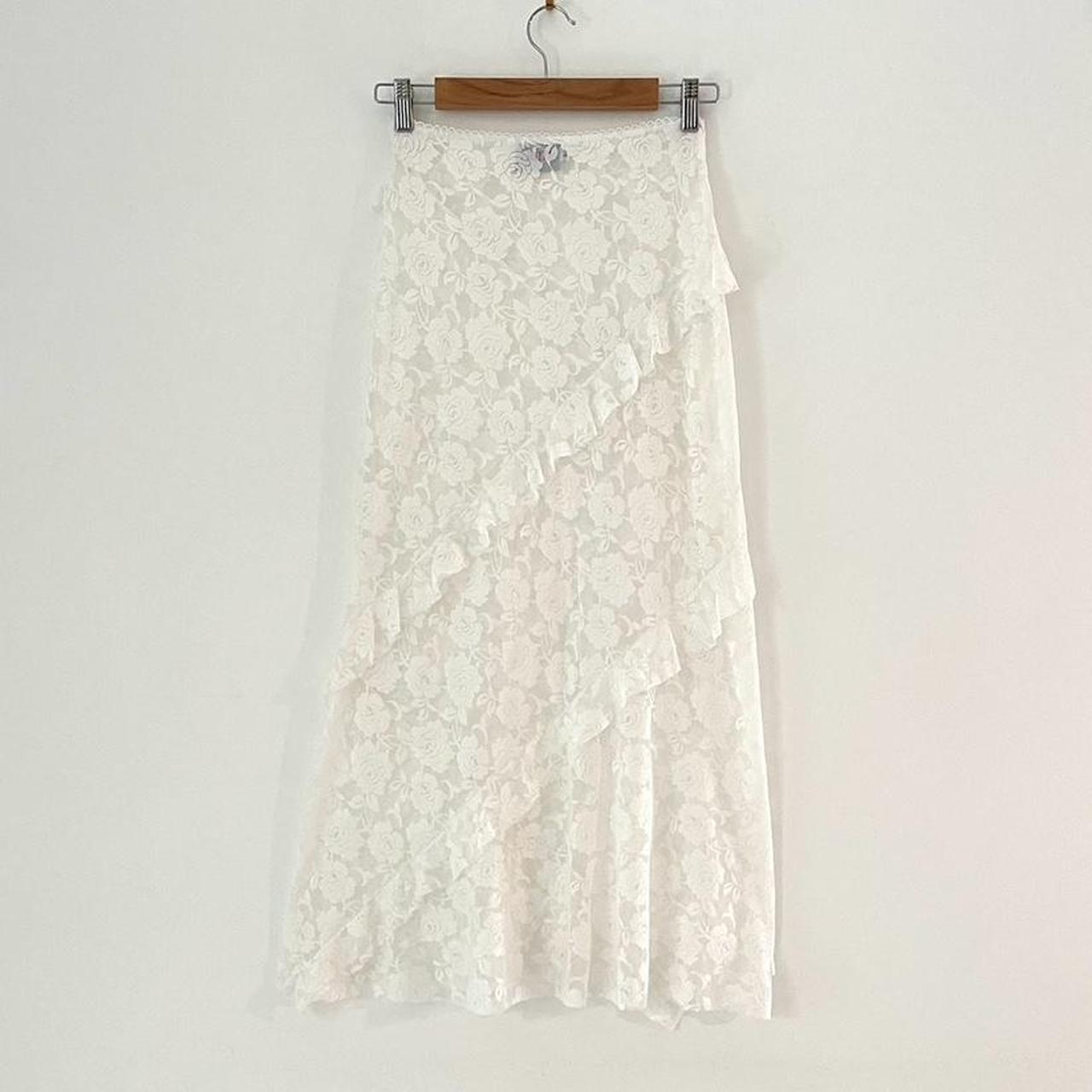 Sister Studios STARR Lace Maxi Skirt in White.