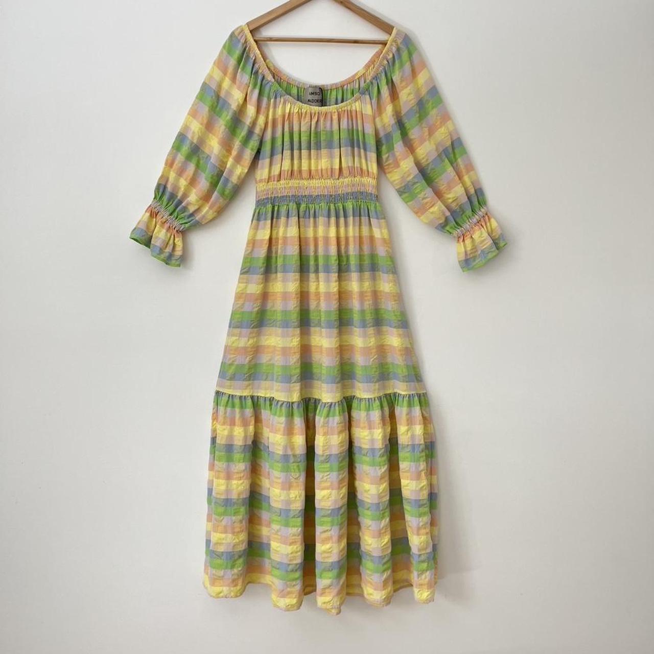 Damson Madder BNWT WINIFRED Pastel Seersucker Maxi Dress.