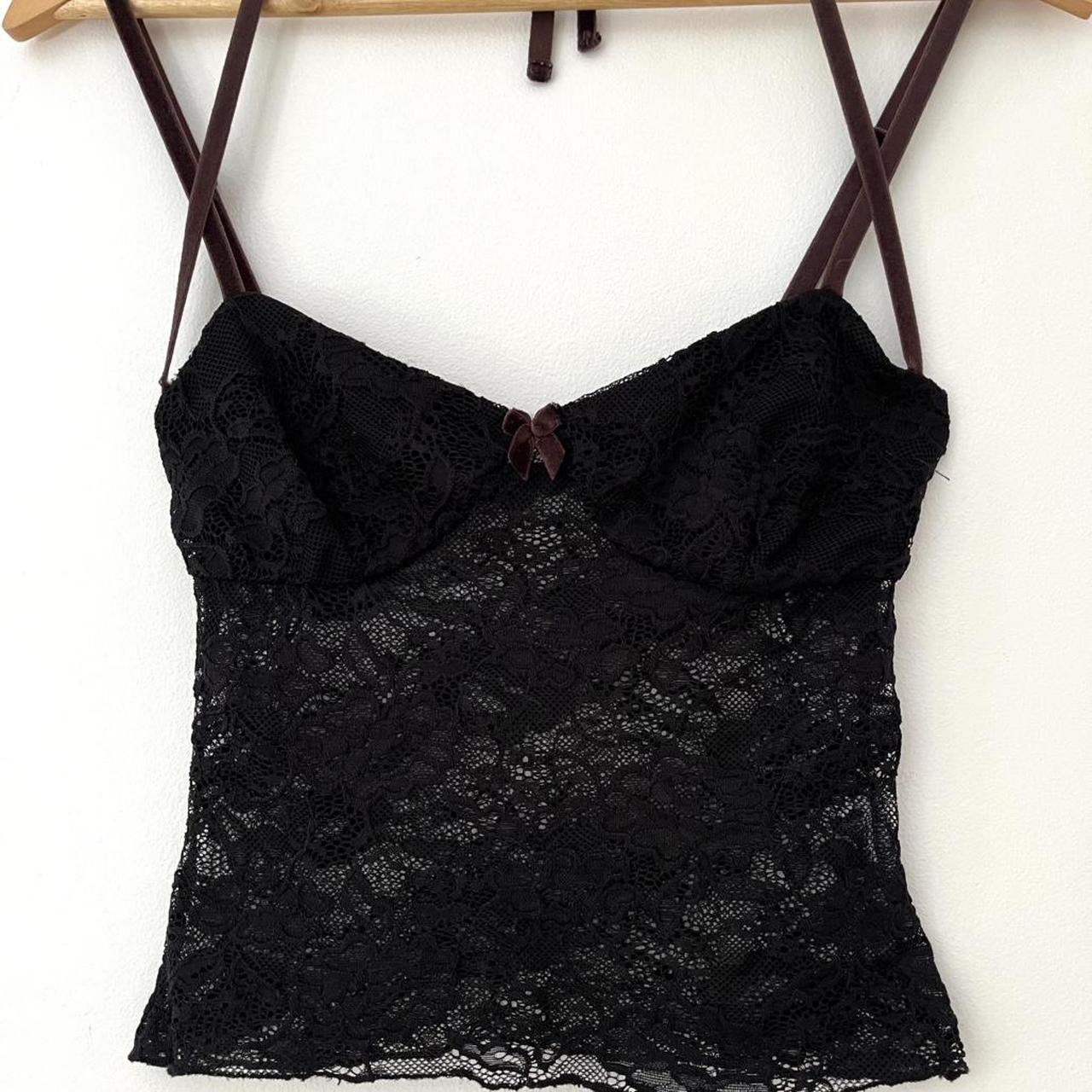 Peachy Den THE BETSEY Lace Cami in Black.