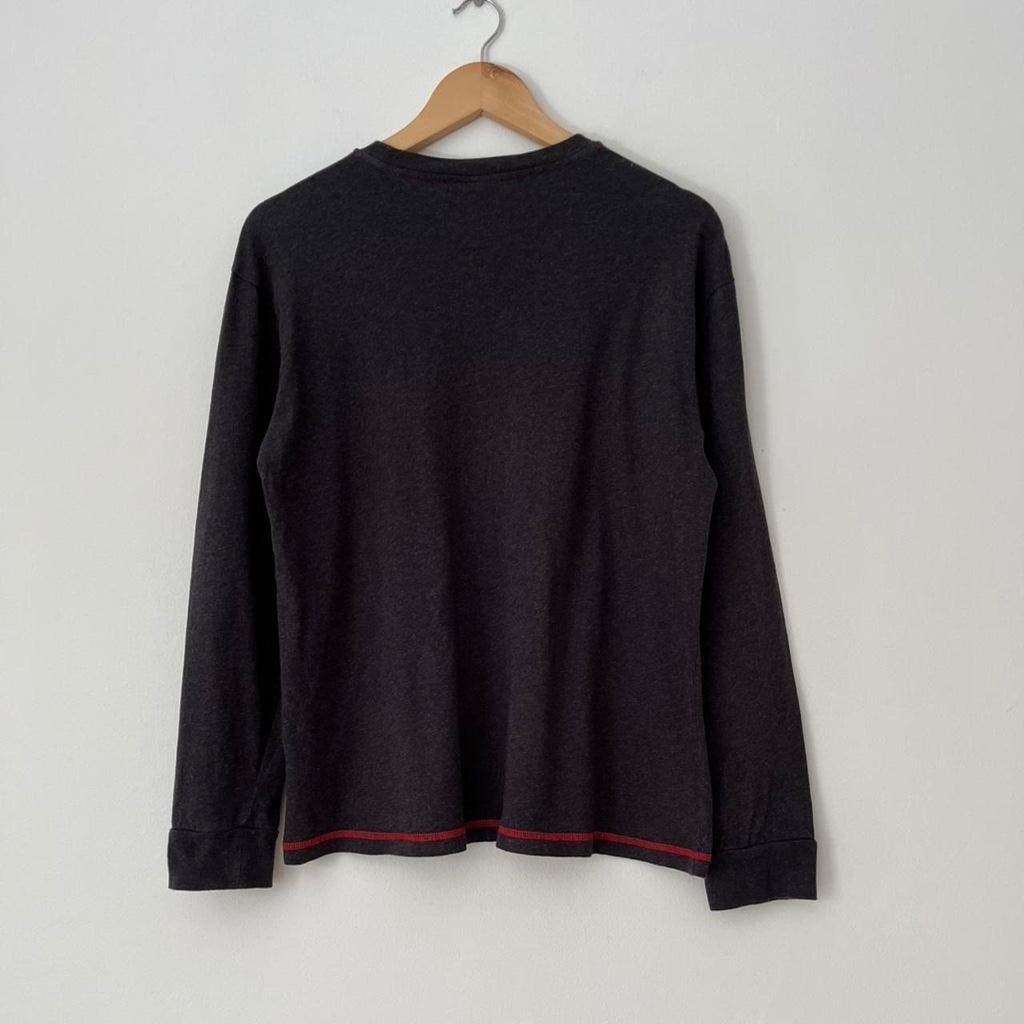 Ganni Melange Light Jersey Long Sleeve T-shirt In Phantom.