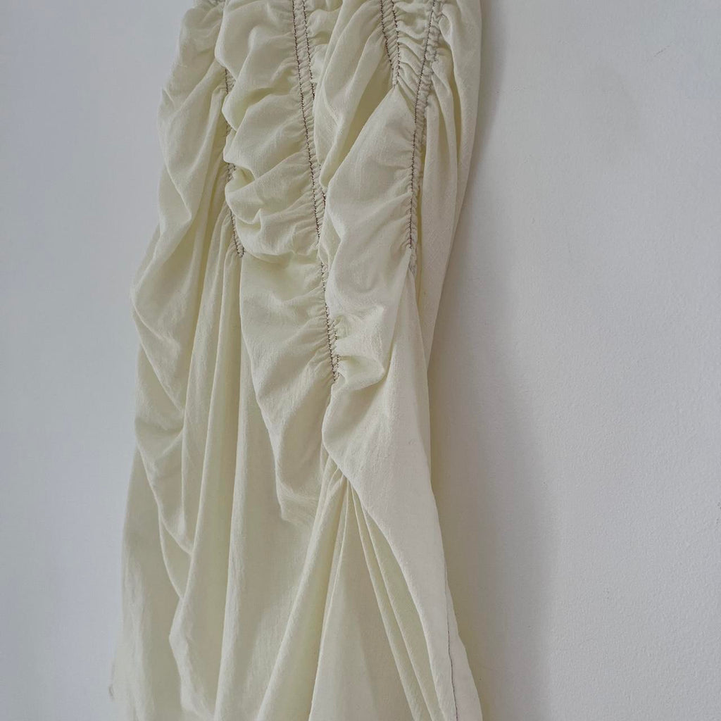 Suku Home Ruched Midi Skirt in Butter.