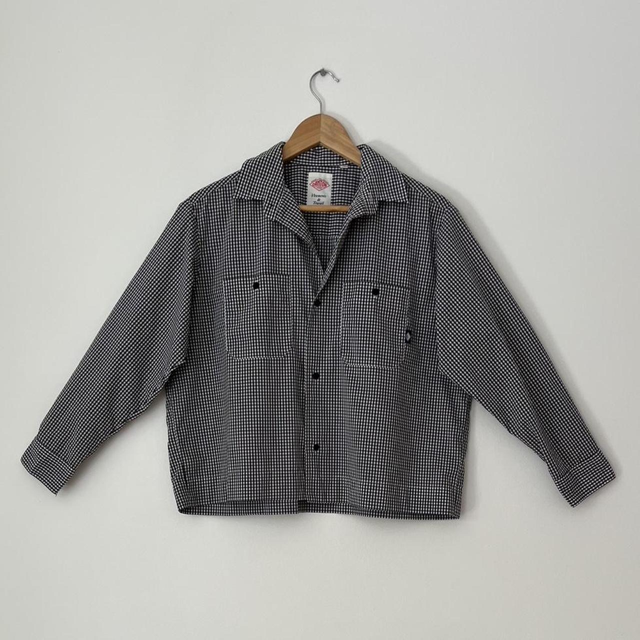 Danton France Checked Cropped Shirt.