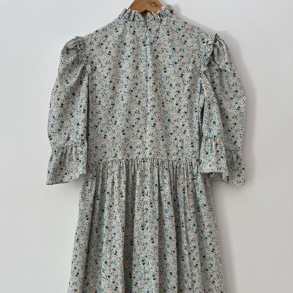 Batsheva KATE Ruffled Floral-Print Cotton Mini Dress.