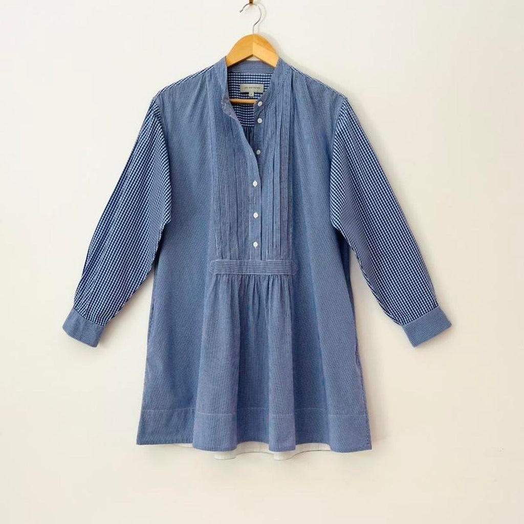 Lee Mathews Pin-tuck Gingham Tunic/Dress.