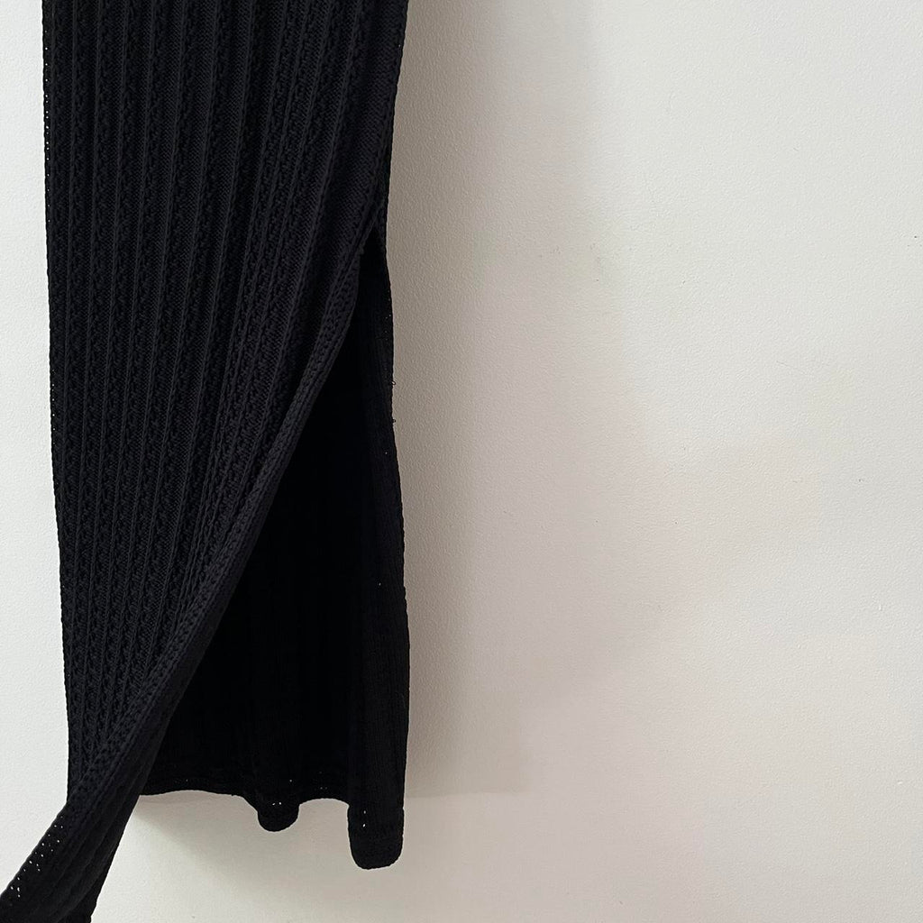 Ganni BNWT Knitted Halterneck Midi Dress in Black.