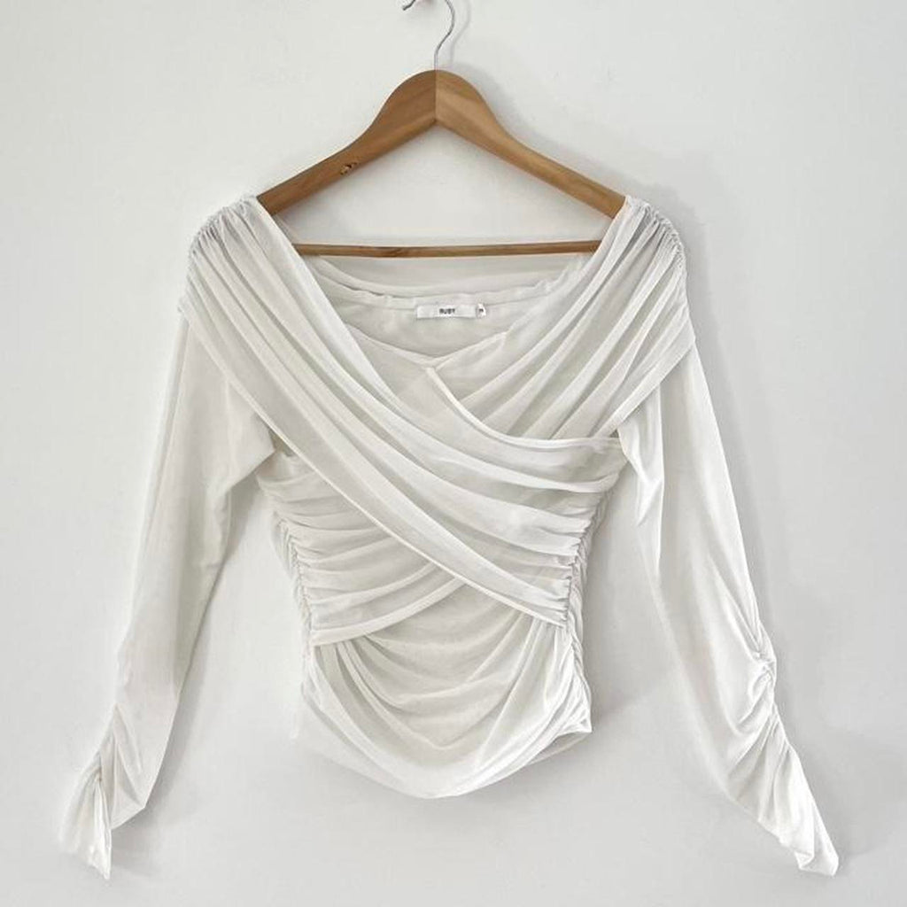 Ruby NZ GENE Mesh Top in White.