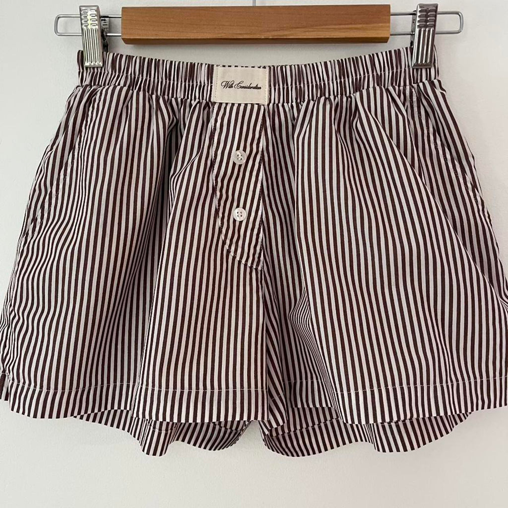 With Consideration Boxer Stripe Shorts.